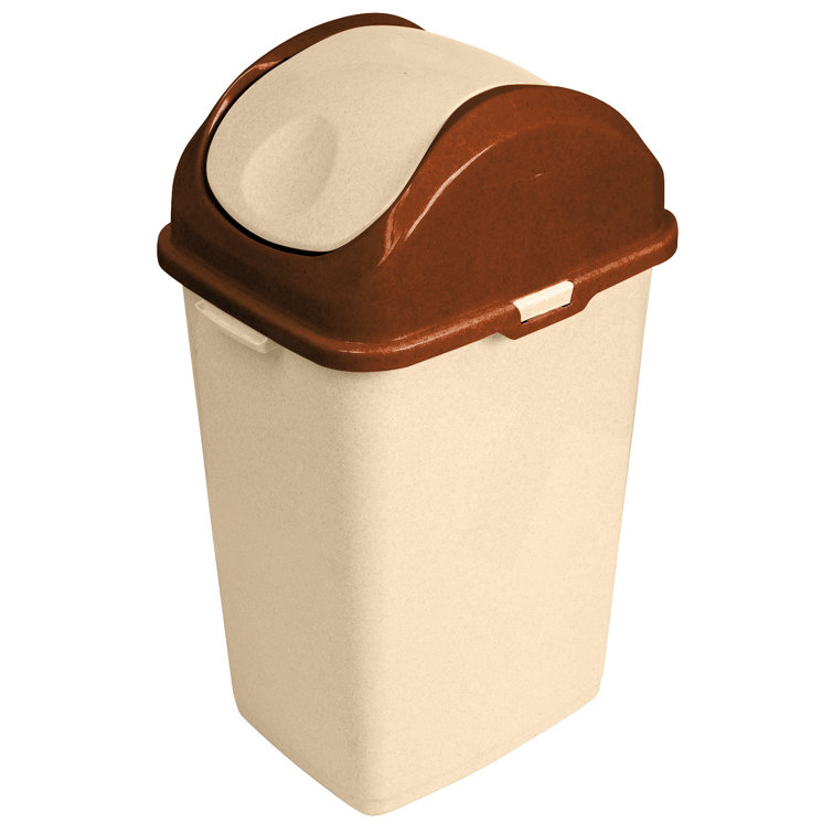 Symple Stuff Spina Plastic Swing Top Trash Can ( 9 Gallons ) & Reviews